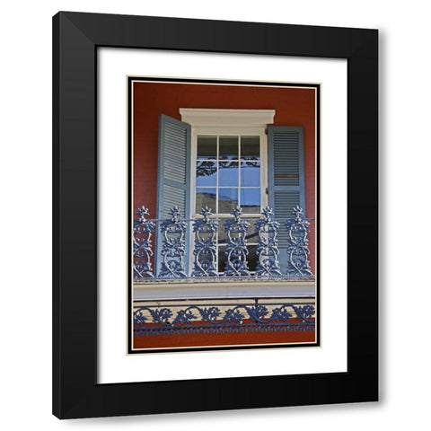 Louisiana, New Orleans, Historic Window detail Black Modern Wood Framed Art Print with Double Matting by Noble Gardner, Nancy