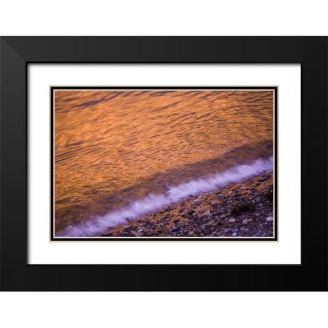 ME, Phippsburg Sunrise reflected in the surf Black Modern Wood Framed Art Print with Double Matting by Clemons, Kathleen