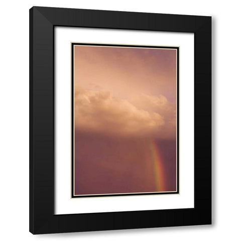 ME, Harpswell Rainbow through a stormy sky Black Modern Wood Framed Art Print with Double Matting by Clemons, Kathleen