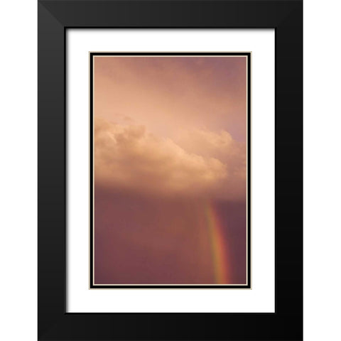 ME, Harpswell Rainbow through a stormy sky Black Modern Wood Framed Art Print with Double Matting by Clemons, Kathleen