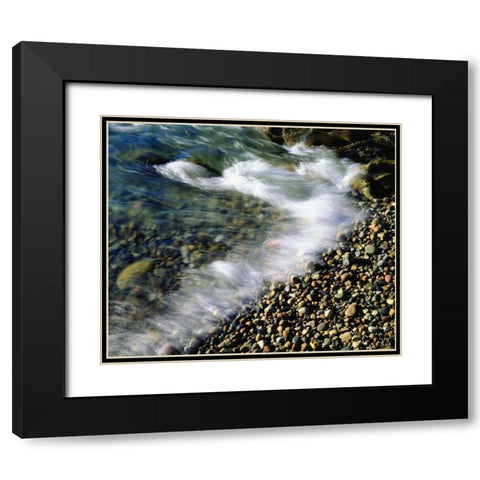 USA, Maine, Waves breaking on a Rock Background Black Modern Wood Framed Art Print with Double Matting by Talbot Frank, Christopher