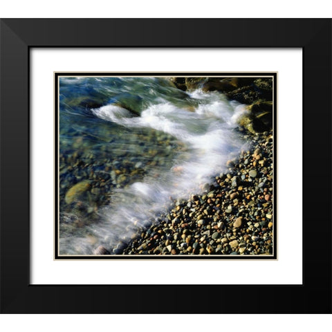 USA, Maine, Waves breaking on a Rock Background Black Modern Wood Framed Art Print with Double Matting by Talbot Frank, Christopher