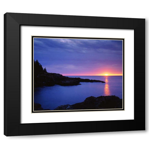 Maine Acadia NP Sunrise over the Atlantic Black Modern Wood Framed Art Print with Double Matting by Talbot Frank, Christopher