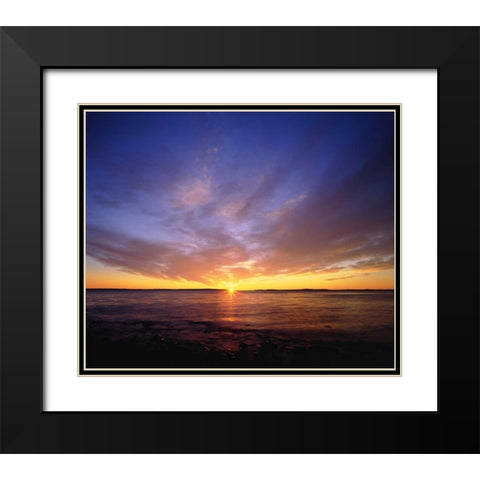 USA, Maine Atlantic Ocean Sunrise Black Modern Wood Framed Art Print with Double Matting by Talbot Frank, Christopher