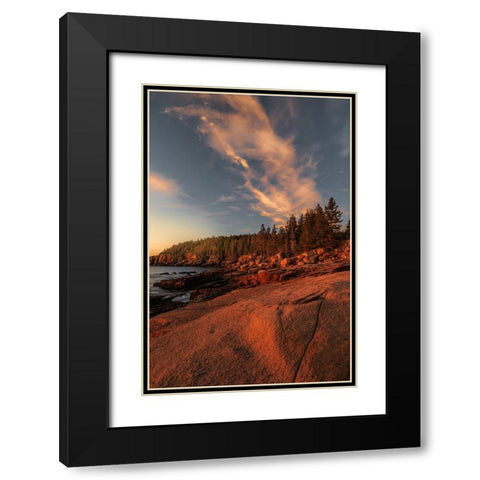 USA-Maine-Acadia National Park Sunrise on ocean coastline Black Modern Wood Framed Art Print with Double Matting by Jaynes Gallery