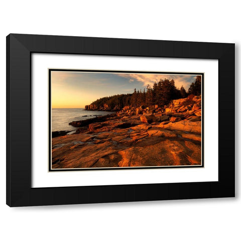 USA-Maine-Acadia National Park Sunrise on ocean coastline Black Modern Wood Framed Art Print with Double Matting by Jaynes Gallery