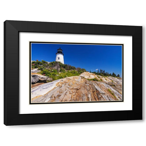 Pemaquid Point Lighthouse near Bristol-Maine-USA Black Modern Wood Framed Art Print with Double Matting by Haney, Chuck