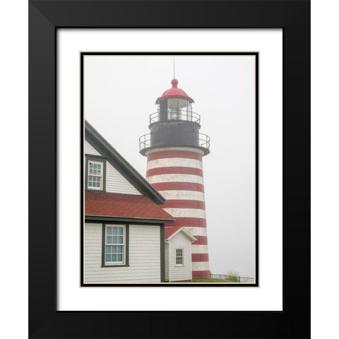 Maine West Quoddy Head Light at Quoddy Head State Park in Lubec-Maine Black Modern Wood Framed Art Print with Double Matting by Eggers, Julie