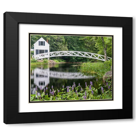 Maine Somesville bridge with reflection in Acadia National Park Black Modern Wood Framed Art Print with Double Matting by Eggers, Julie