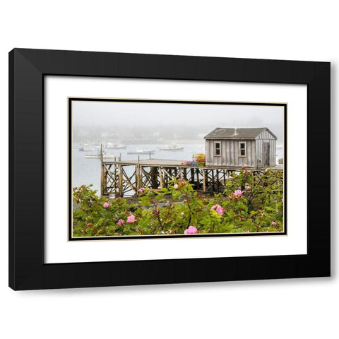 Maine Bernard fishing village-Mount Desert Island-Maine-USA Black Modern Wood Framed Art Print with Double Matting by Eggers, Julie