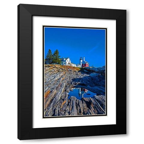 USA-New England-Maine-Pemaquid Point Lighthouse Black Modern Wood Framed Art Print with Double Matting by Gulin, Sylvia