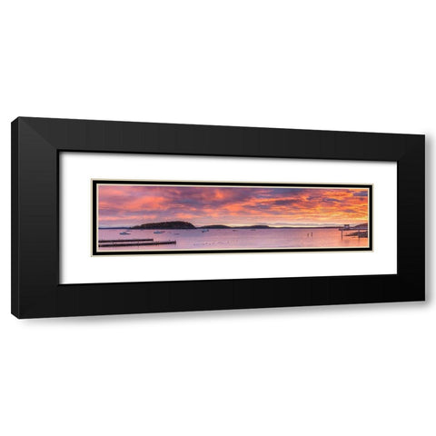 Maine-Mt Desert Island-Bar Harbor-view of Frenchman Bay-autumn-sunrise Black Modern Wood Framed Art Print with Double Matting by Bibikow, Walter