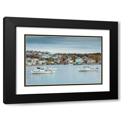 Maine-Stonington-Stonington Harbor-autumn Black Modern Wood Framed Art Print with Double Matting by Bibikow, Walter