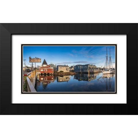 Maine-Kennebunkport-village harbor Black Modern Wood Framed Art Print with Double Matting by Bibikow, Walter