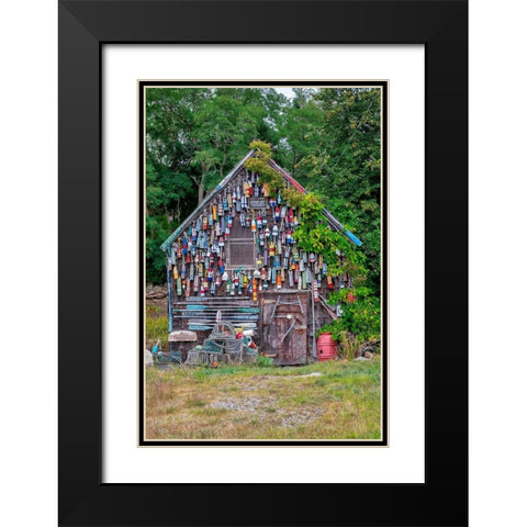 Wooden buoys-Ipswich Bay-Ipswich-Massachusetts Black Modern Wood Framed Art Print with Double Matting by Engelbrecht, Lisa S.
