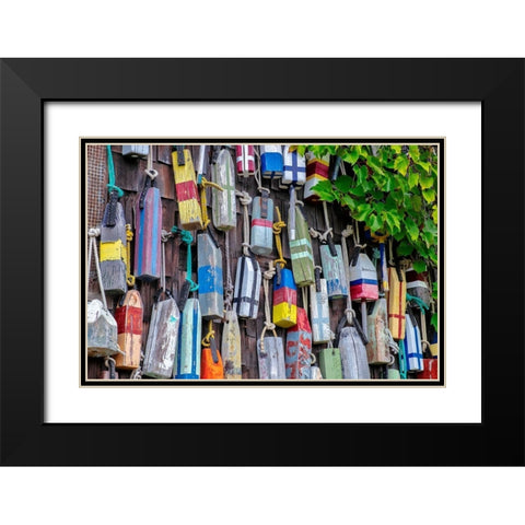 Wooden buoys Black Modern Wood Framed Art Print with Double Matting by Engelbrecht, Lisa S.