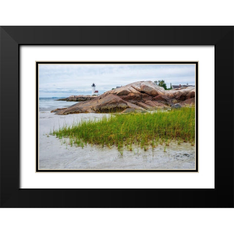 Harbor Light-Ipswich Bay-Annisquam-Massachusetts-USA Black Modern Wood Framed Art Print with Double Matting by Engelbrecht, Lisa S.