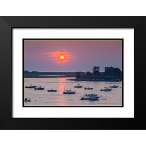 New England-Massachusetts-Ipswich-sunrise over Great Neck Black Modern Wood Framed Art Print with Double Matting by Bibikow, Walter