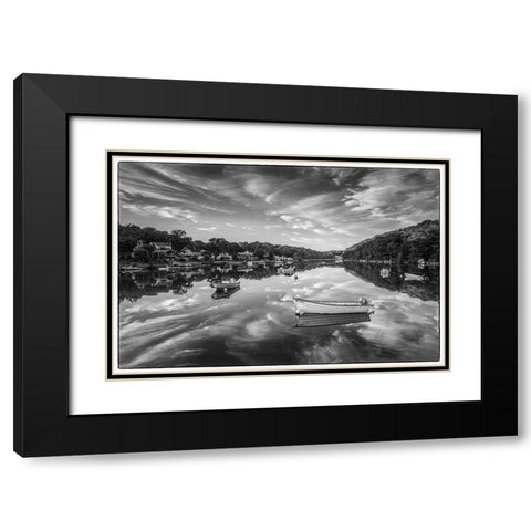 New England-Massachusetts-Cape Ann-Gloucester-Annisquam-Lobster Cove-reflections Black Modern Wood Framed Art Print with Double Matting by Bibikow, Walter