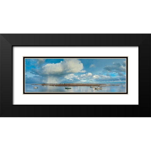 New England-Massachusetts-Cape Cod-Chatham-Chatham Harbor-dusk Black Modern Wood Framed Art Print with Double Matting by Bibikow, Walter