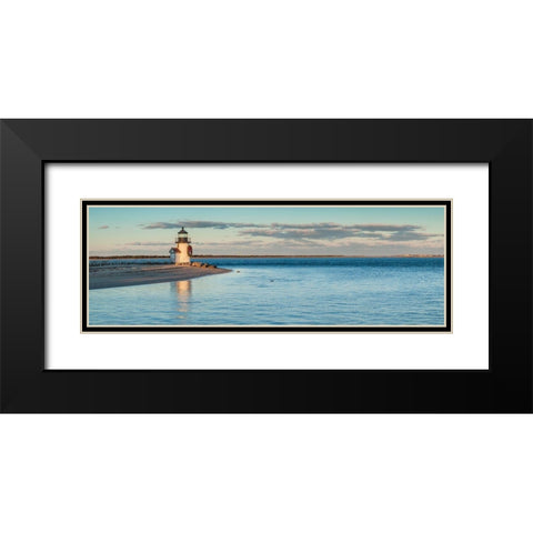 New England-Massachusetts-Nantucket Island-Nantucket Town-Brant Point Lighthouse Black Modern Wood Framed Art Print with Double Matting by Bibikow, Walter
