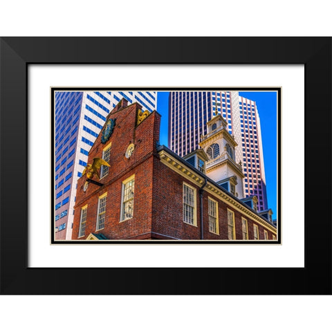Faneuil Meeting Hall-Freedom Trail-Boston-Massachusetts-Meeting place American Revolution later Tow Black Modern Wood Framed Art Print with Double Matting by Perry, William