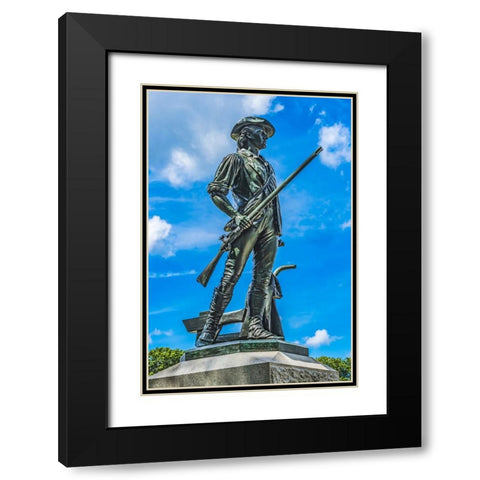 The Minute Man statue-Old North Bridge-Minute Man National Historical Park-First Battle American Re Black Modern Wood Framed Art Print with Double Matting by Perry, William