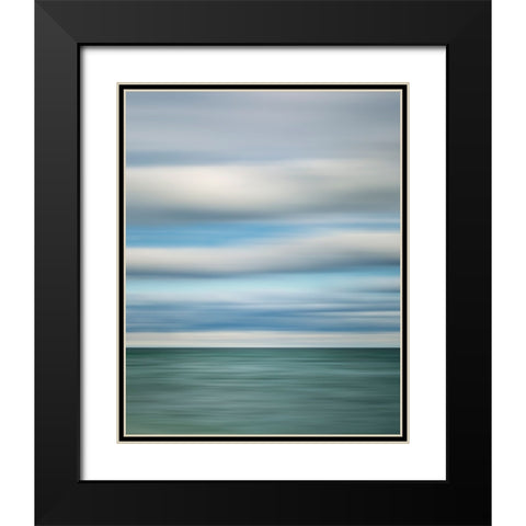 USA-Michigan-Mackinac Island Abstract blur of Lake Huron from Mission Point Black Modern Wood Framed Art Print with Double Matting by Collins, Ann