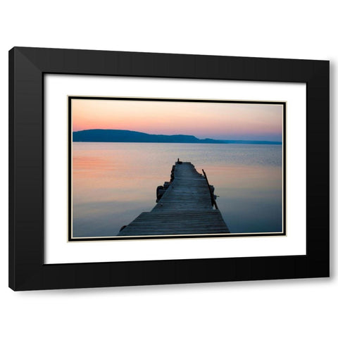 Munising Bay Sunset-Michigan-USA Black Modern Wood Framed Art Print with Double Matting by Miller, Anna