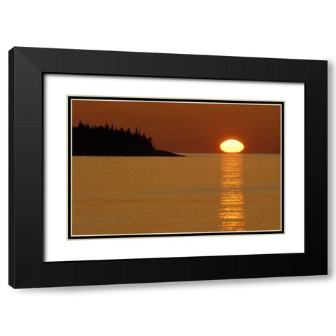 MI, Isle Royale NP, Sunrise over Lake Superior Black Modern Wood Framed Art Print with Double Matting by Carlson, Mark