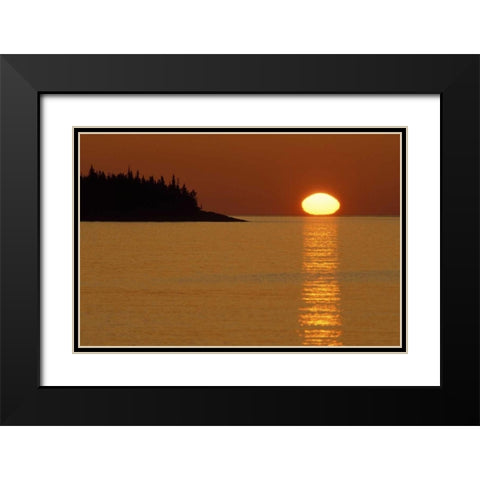 MI, Isle Royale NP, Sunrise over Lake Superior Black Modern Wood Framed Art Print with Double Matting by Carlson, Mark