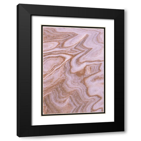 MI, Abstract jagged pattern mix of sand and snow Black Modern Wood Framed Art Print with Double Matting by Carlson, Mark