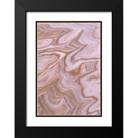 MI, Abstract jagged pattern mix of sand and snow Black Modern Wood Framed Art Print with Double Matting by Carlson, Mark