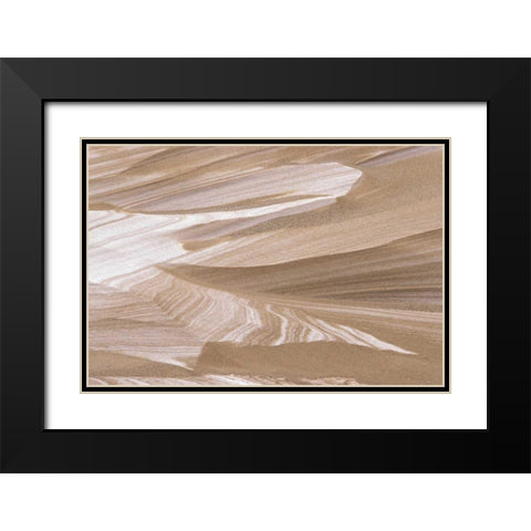 MI, Sand dune dusted with winter snowfall Black Modern Wood Framed Art Print with Double Matting by Carlson, Mark