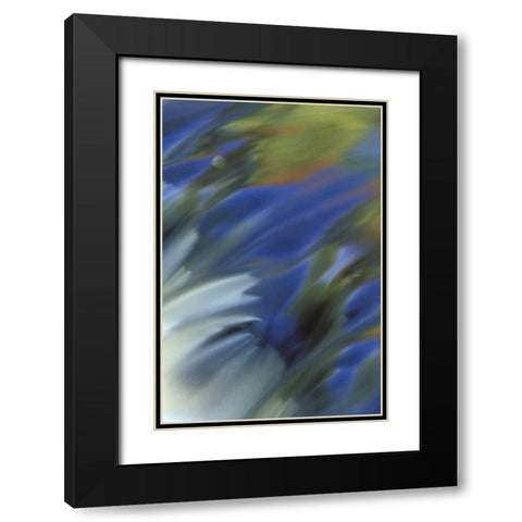 MI, Cascading river water reflecting sky in fall Black Modern Wood Framed Art Print with Double Matting by Carlson, Mark