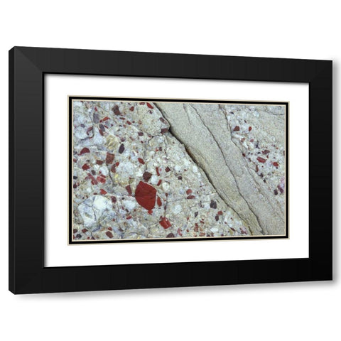 MI, Drummond Island, Close up of patterns in rock Black Modern Wood Framed Art Print with Double Matting by Carlson, Mark