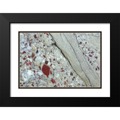 MI, Drummond Island, Close up of patterns in rock Black Modern Wood Framed Art Print with Double Matting by Carlson, Mark