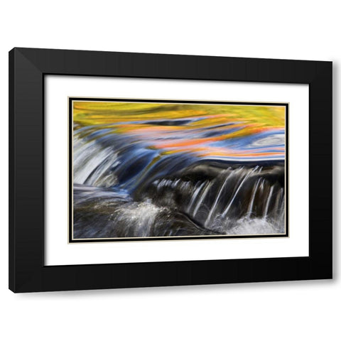 Michigan Fall reflections at Bond Falls Black Modern Wood Framed Art Print with Double Matting by Rotenberg, Nancy