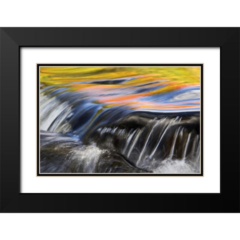 Michigan Fall reflections at Bond Falls Black Modern Wood Framed Art Print with Double Matting by Rotenberg, Nancy