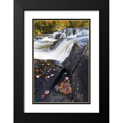 Michigan, Upper Peninsula View of Bond Falls Black Modern Wood Framed Art Print with Double Matting by Rotenberg, Nancy
