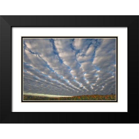 Michigan Clouds over Petes Lake in autumn Black Modern Wood Framed Art Print with Double Matting by Rotenberg, Nancy