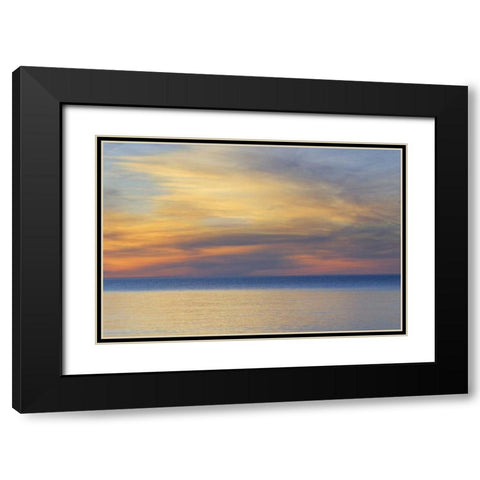 Michigan, Upper Peninsula Lake Superior sunset Black Modern Wood Framed Art Print with Double Matting by Bush, Marie