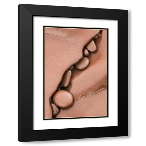 Michigan Pebbles in shore rock crevice Black Modern Wood Framed Art Print with Double Matting by Bush, Marie