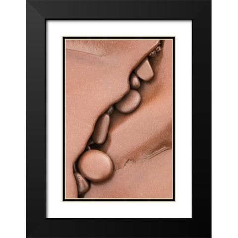 Michigan Pebbles in shore rock crevice Black Modern Wood Framed Art Print with Double Matting by Bush, Marie