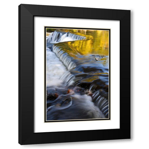 Michigan Bond Falls with fall reflections Black Modern Wood Framed Art Print with Double Matting by Rotenberg, Nancy