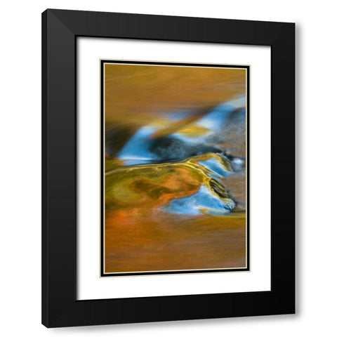Michigan, Upper Peninsula Bond Falls reflections Black Modern Wood Framed Art Print with Double Matting by Rotenberg, Nancy