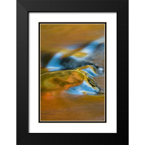 Michigan, Upper Peninsula Bond Falls reflections Black Modern Wood Framed Art Print with Double Matting by Rotenberg, Nancy