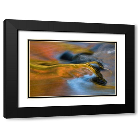 Michigan, Upper Peninsula Bond Falls reflections Black Modern Wood Framed Art Print with Double Matting by Rotenberg, Nancy