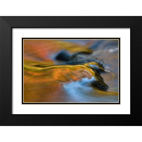 Michigan, Upper Peninsula Bond Falls reflections Black Modern Wood Framed Art Print with Double Matting by Rotenberg, Nancy