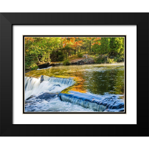 US-Michigan-Upper Peninsula Reflections on Bond Falls Black Modern Wood Framed Art Print with Double Matting by Eggers, Julie